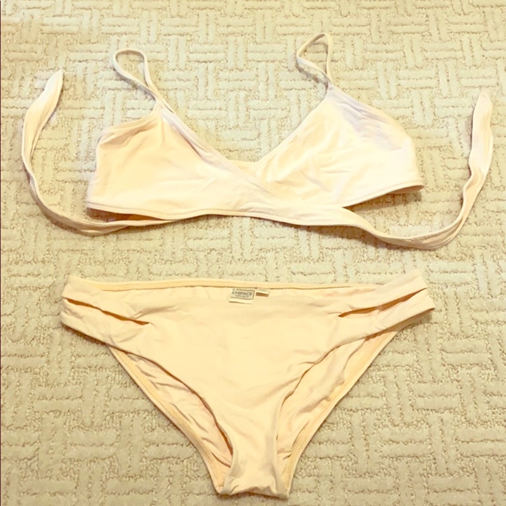 L Space wrap bikini- blush color